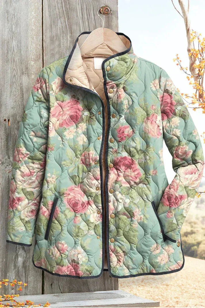 Patsy – Quilted Jacket with Large Roses