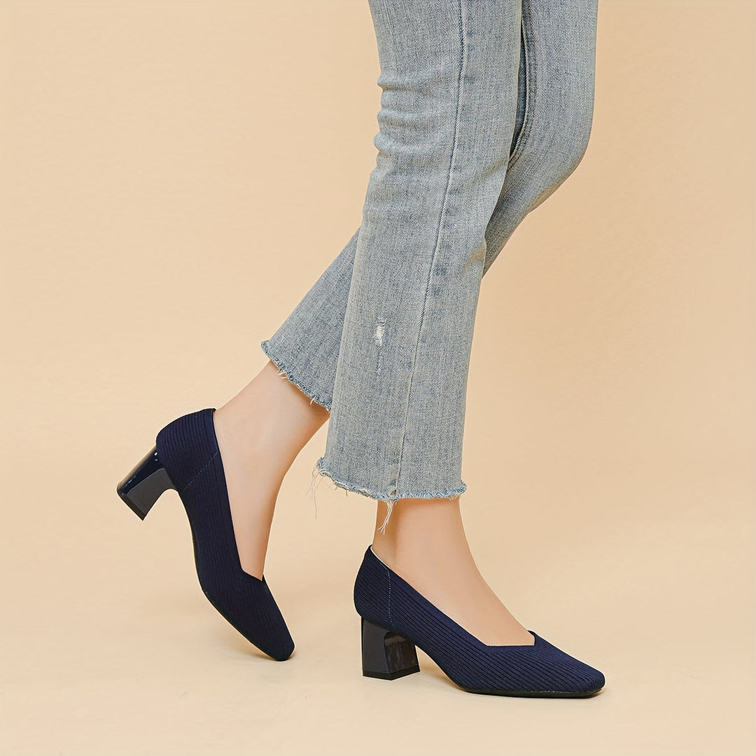 A woman in cushioned arch-support heels comfortably on her feet through a busy day.