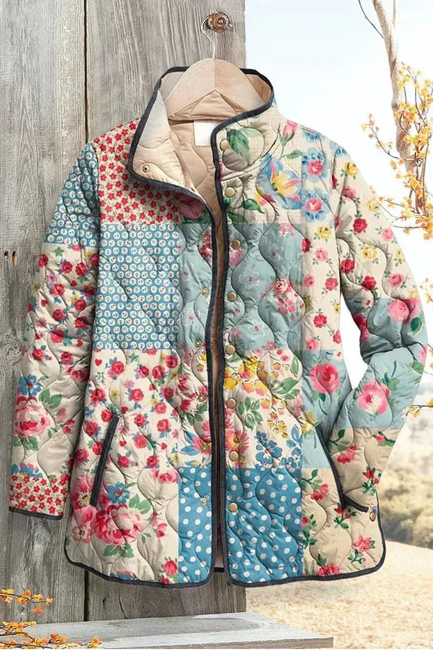 Rowena – Quilted Jacket in Floral Patchwork