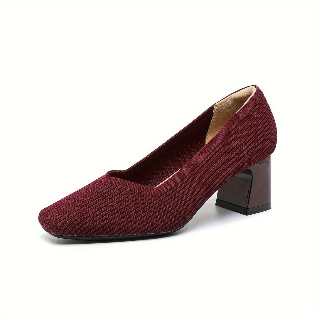 A woman in cushioned arch-support heels comfortably on her feet through a busy day.