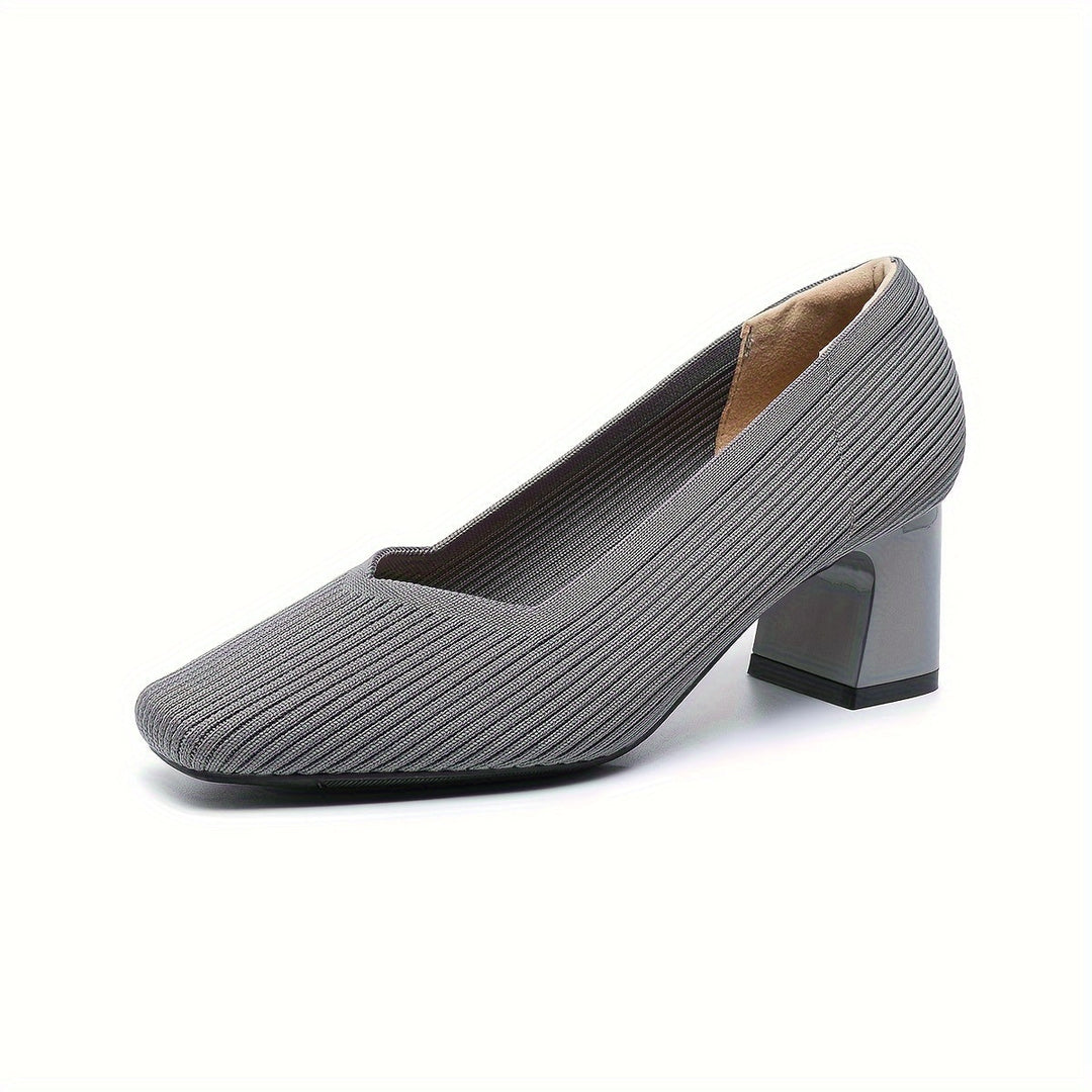 A woman in cushioned arch-support heels comfortably on her feet through a busy day.