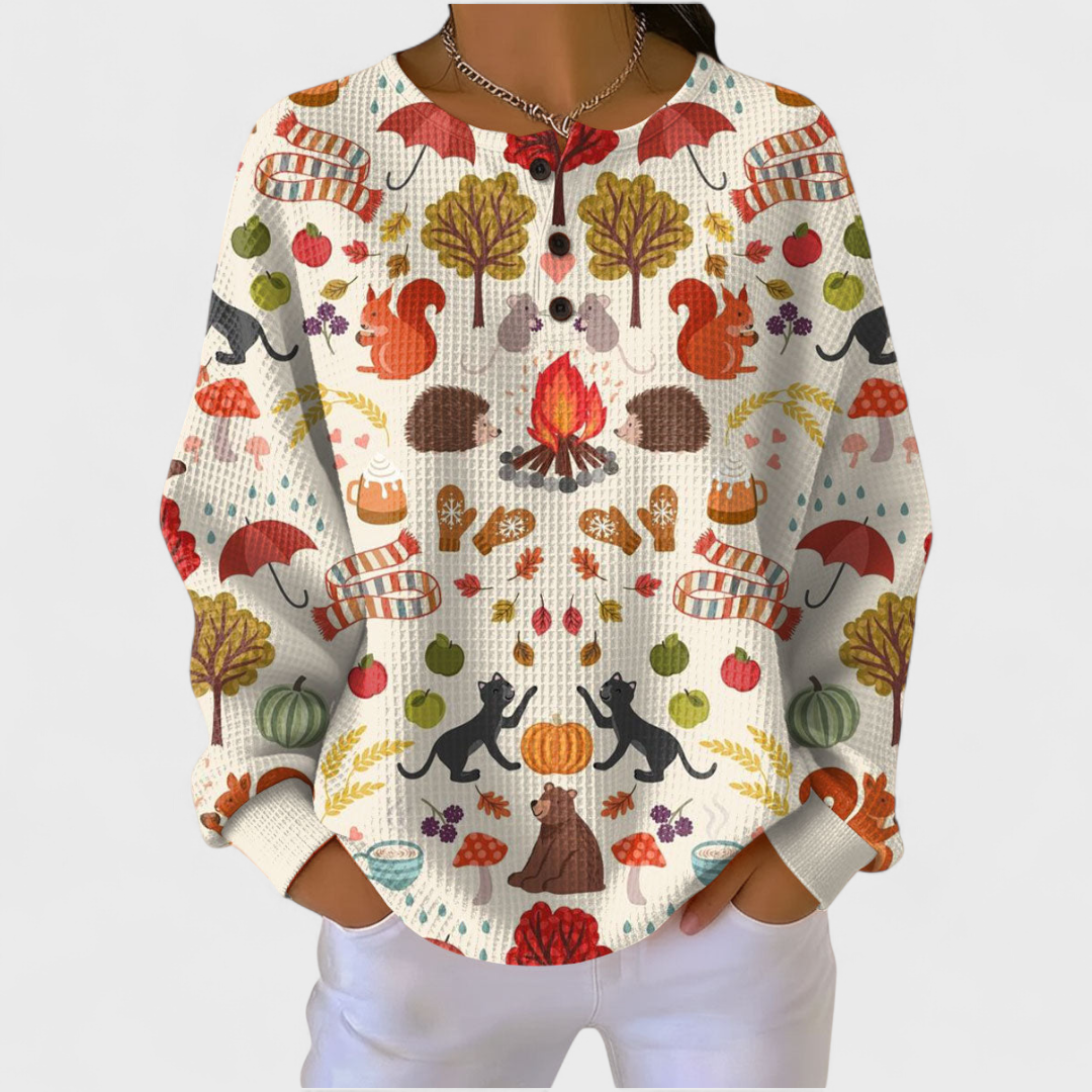 Rosalind – Sweater with Fall Motifs