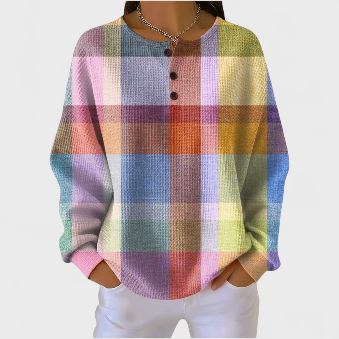 Mavis – Sweater in Watercolour Check