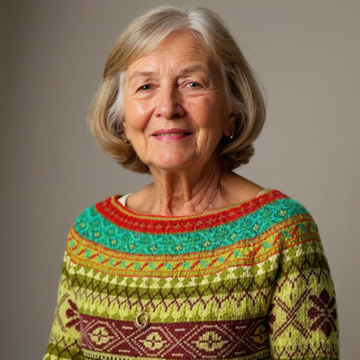 Dolores – Sweater with Ornaments in Olive