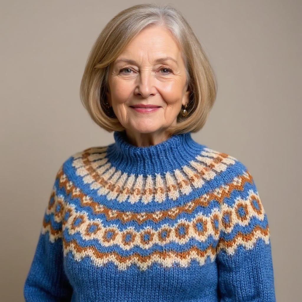 Gemma – Turtleneck Sweater in Nordic Pattern
