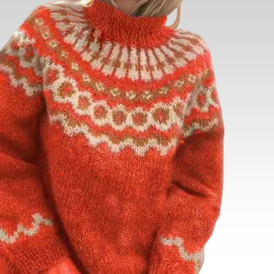 Gemma – Turtleneck Sweater in Nordic Pattern