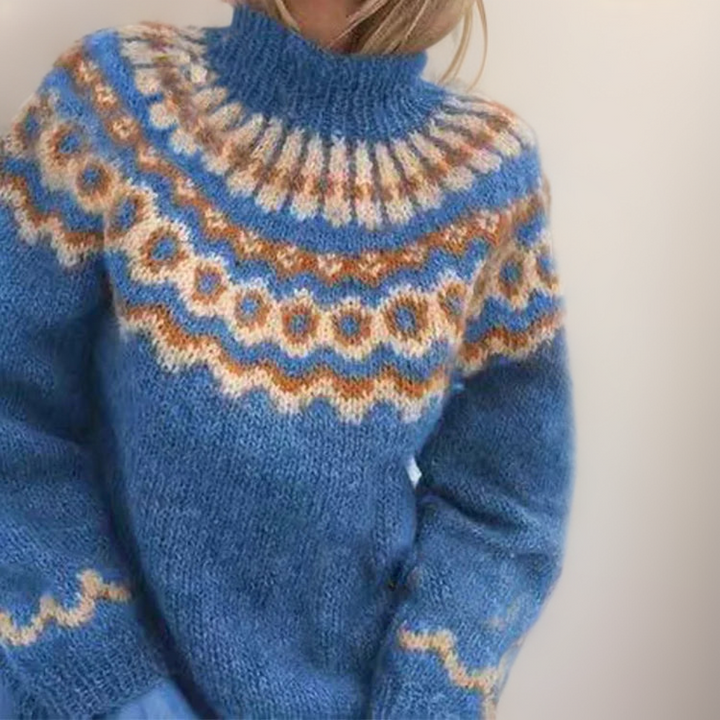 Gemma – Turtleneck Sweater in Nordic Pattern