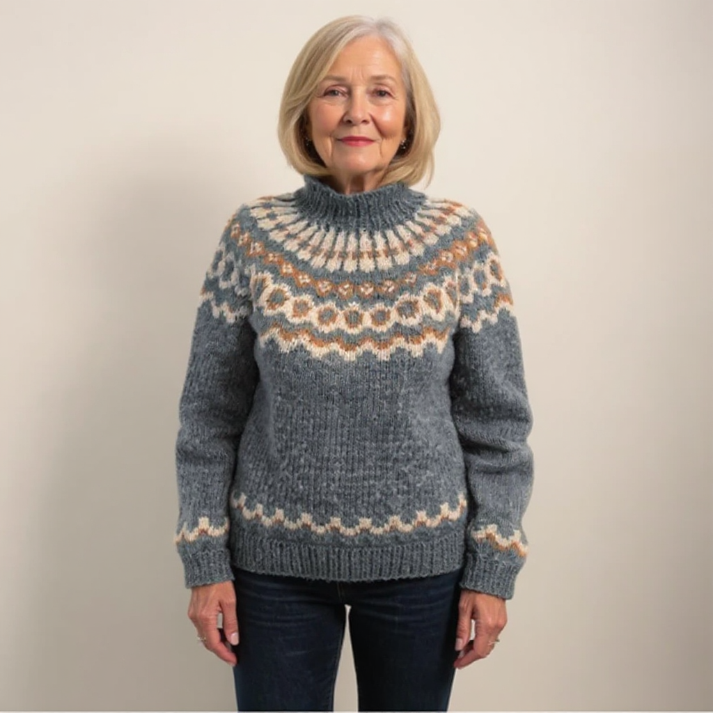 Gemma – Turtleneck Sweater in Nordic Pattern