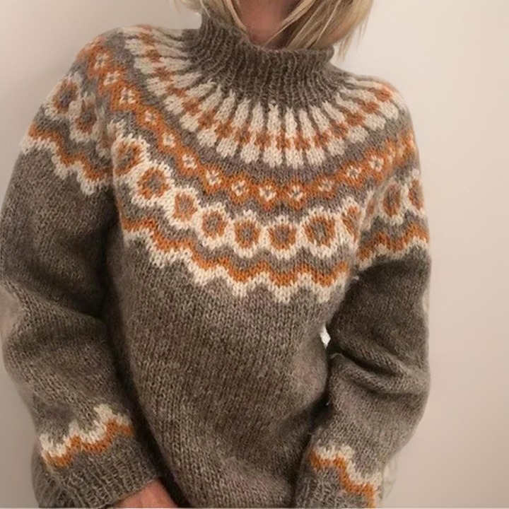 Gemma – Turtleneck Sweater in Nordic Pattern