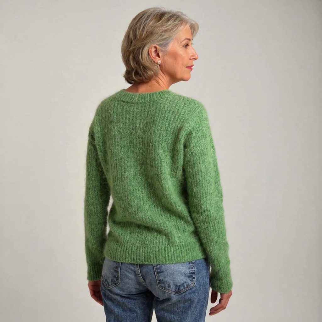 Freya – Sweater with Sheep in Green