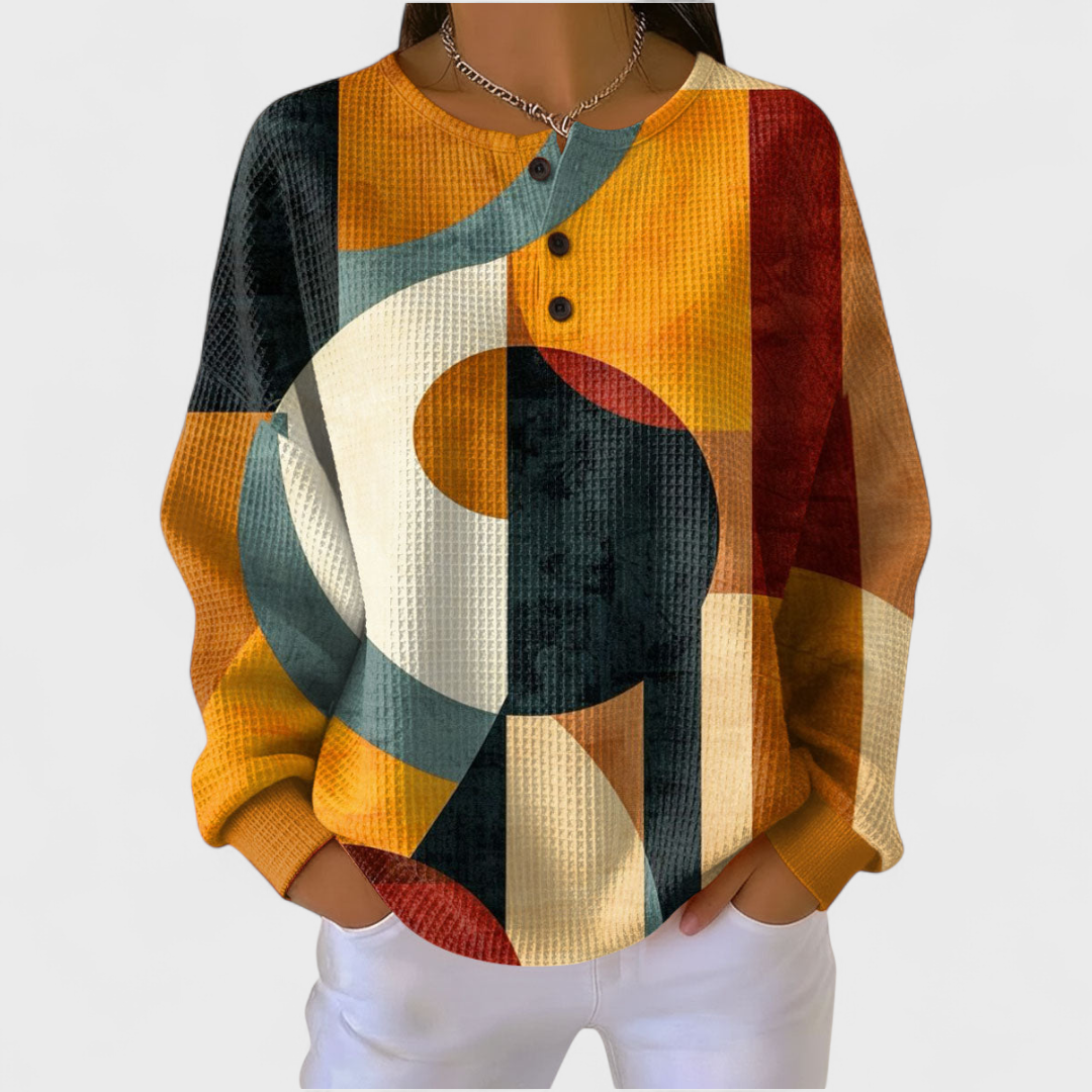 Cassidy – Sweater with Shapes in Yellow