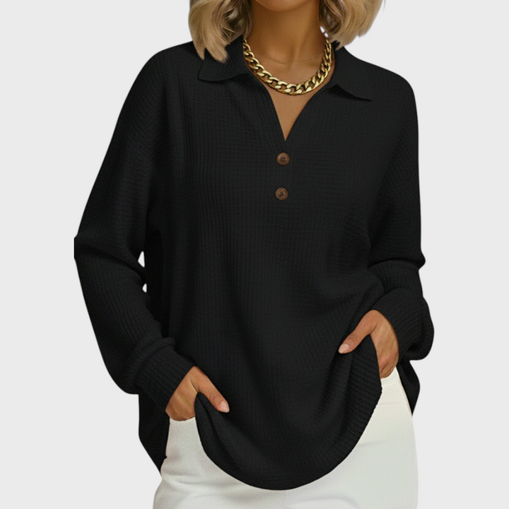Nell – Sweater in Orange with Collar