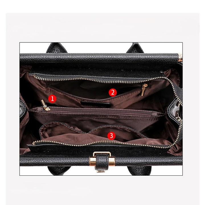 A woman carrying an elegant classic handbag on her arm as she heads out for the day.