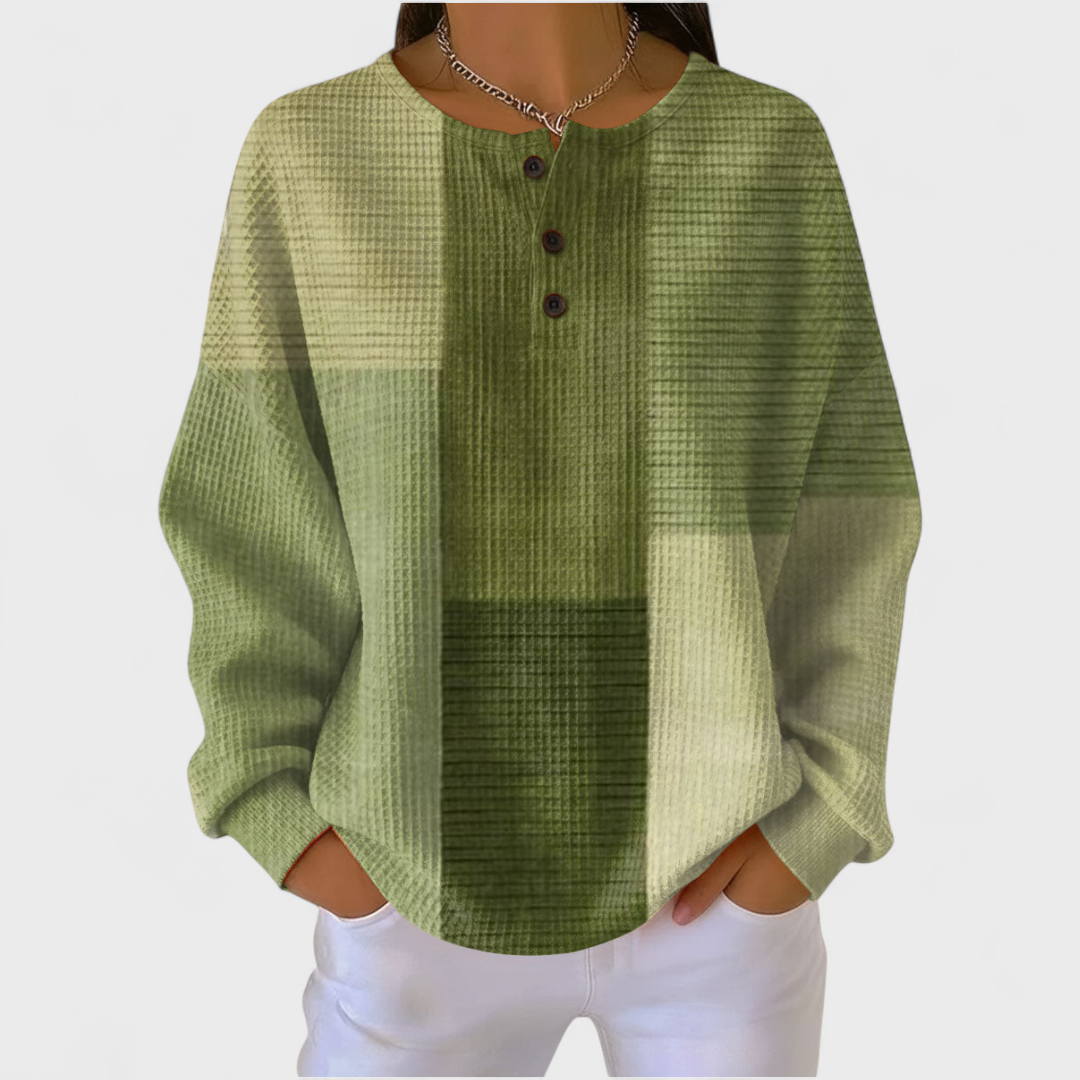 Aileen – Sweater in Sage Colour Block