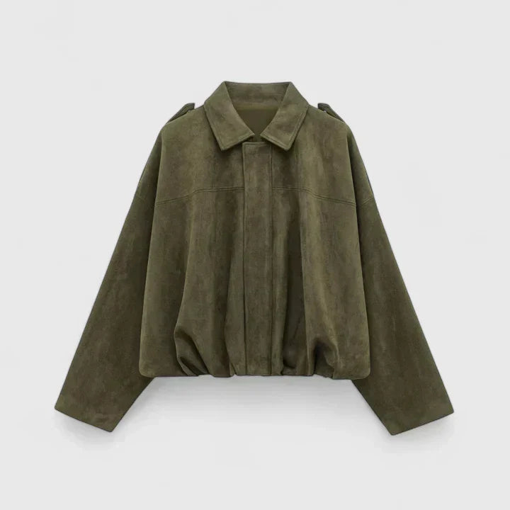A woman wearing a classic versatile jacket, styled for a smart-casual day out.