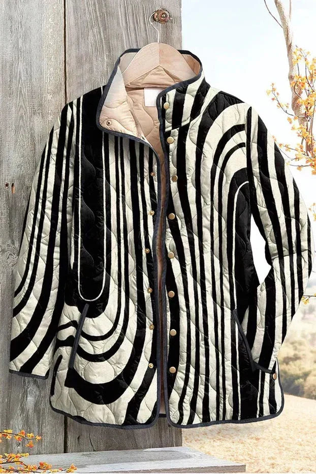 Rhoda – Quilted Jacket in Zebra Print