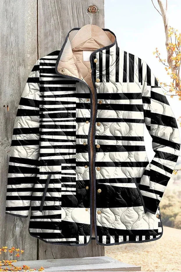 Imogen – Quilted Jacket in Stripe Mix