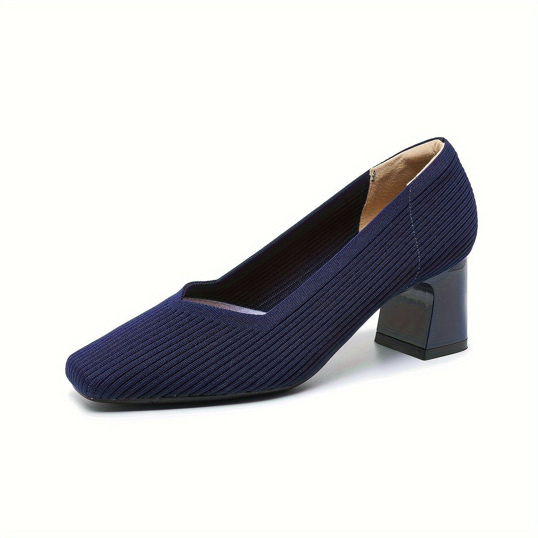 A woman in cushioned arch-support heels comfortably on her feet through a busy day.
