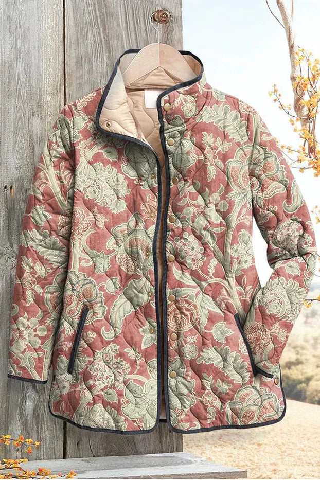 Myrna – Quilted Jacket with Ornaments in Rose