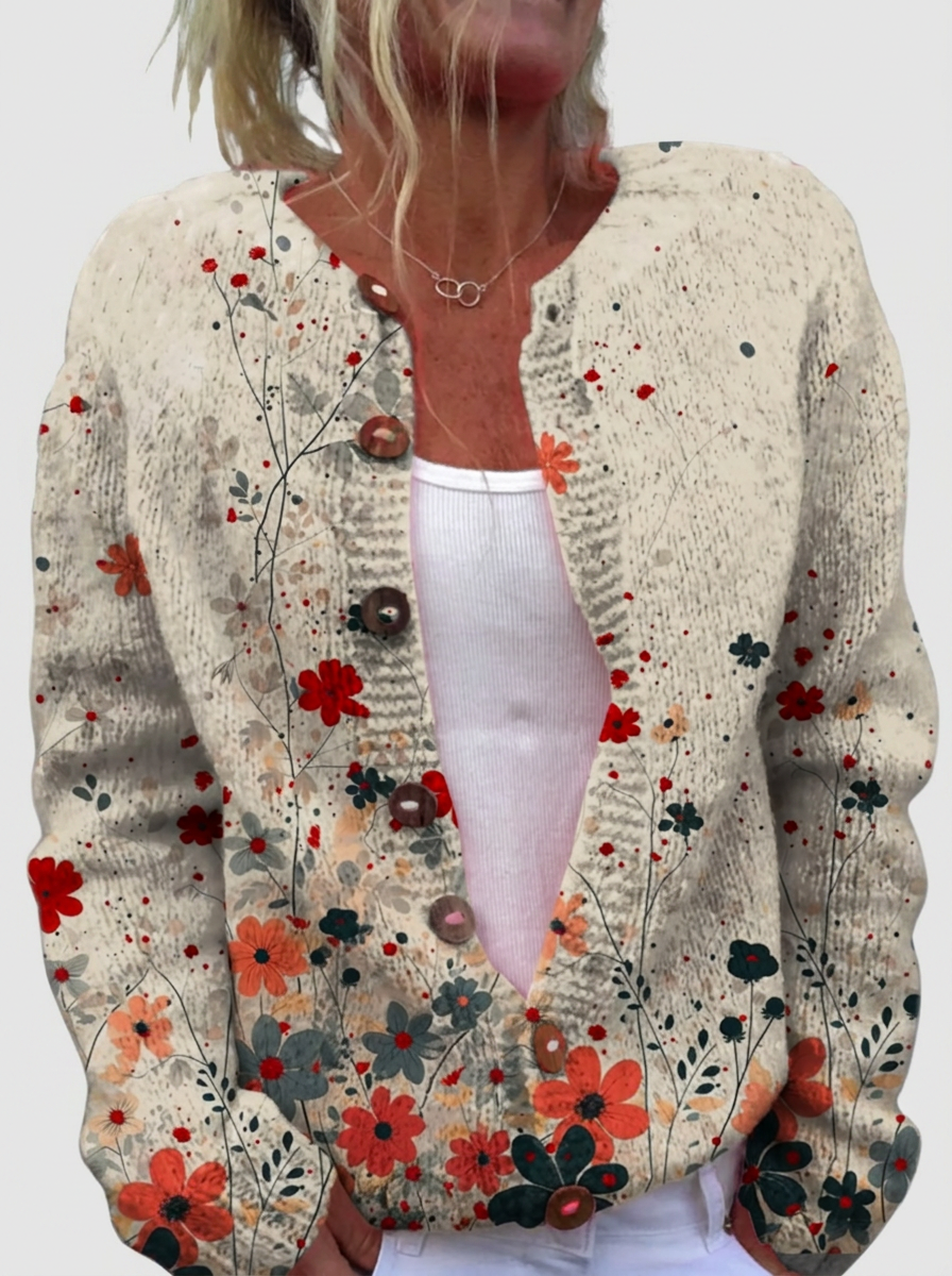 Lisa™ | Cardigan with Floral Speckle