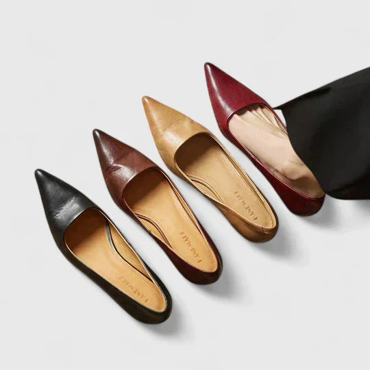 A woman in supportive everyday heels moving from the office to an evening event.