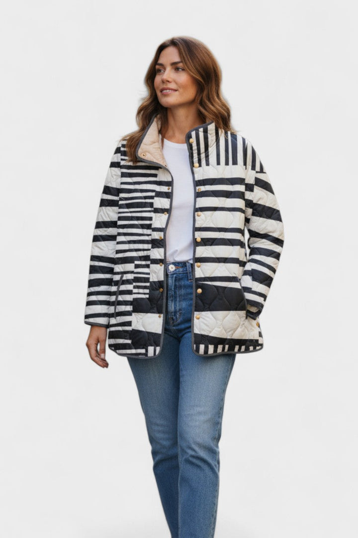 Imogen – Quilted Jacket in Stripe Mix