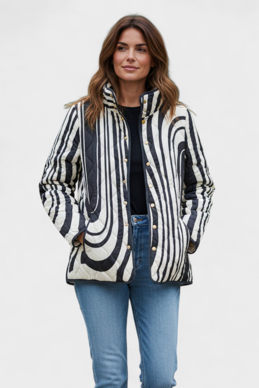 Rhoda – Quilted Jacket in Zebra Print