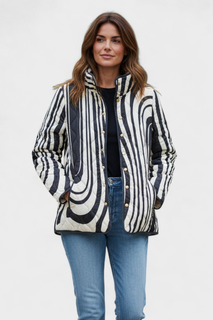 Rhoda – Quilted Jacket in Zebra Print