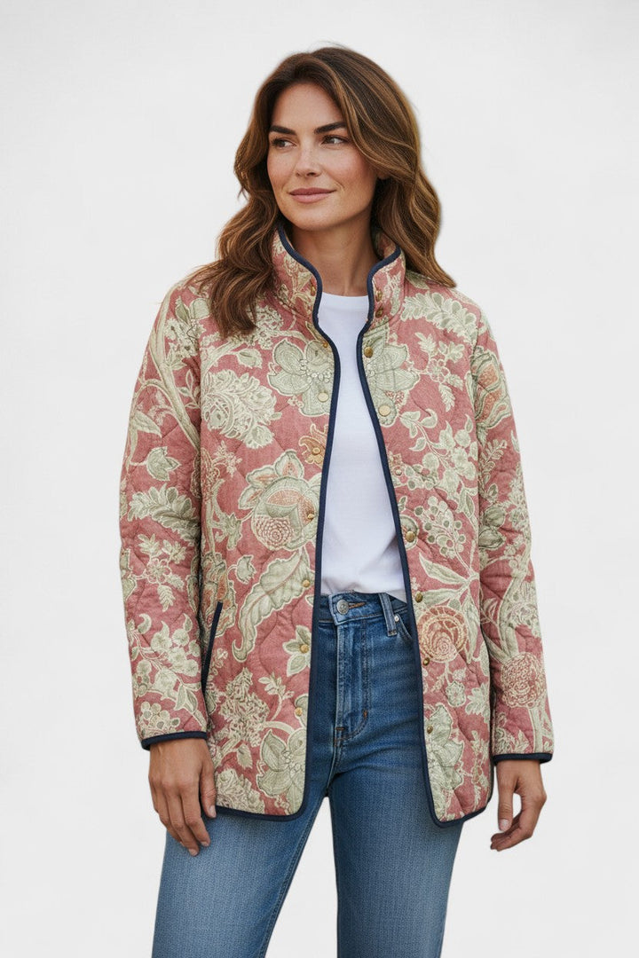Myrna – Quilted Jacket with Ornaments in Rose