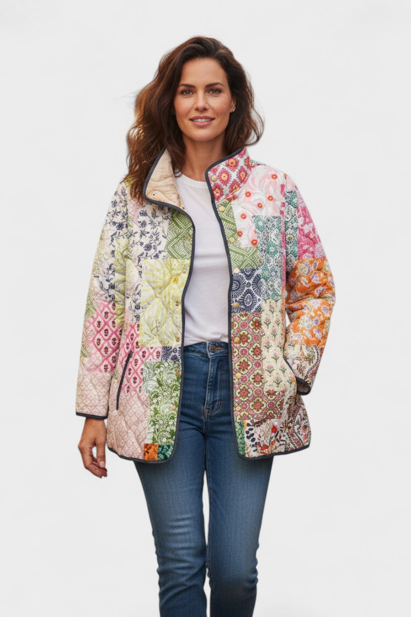 Callista – Quilted Jacket in Patchwork Look