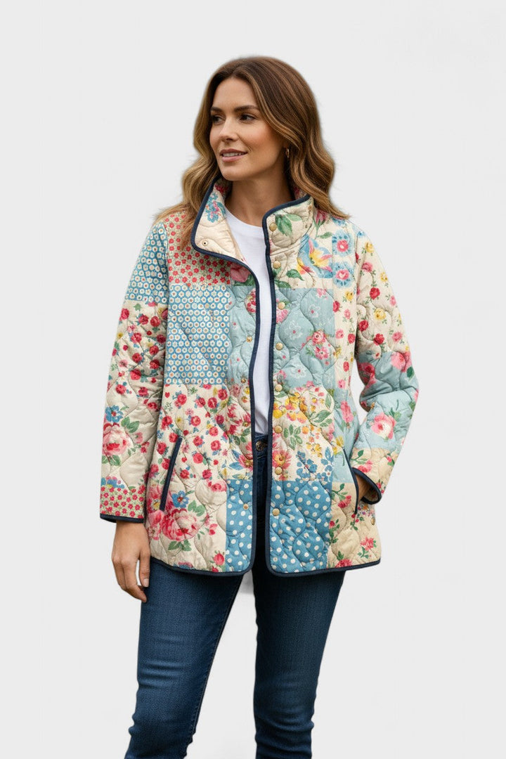 Rowena – Quilted Jacket in Floral Patchwork